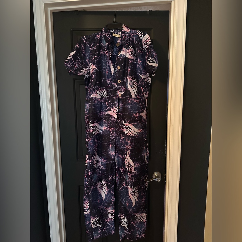 Essentials Women's Jumpsuit in Dark Purple and Light Pink